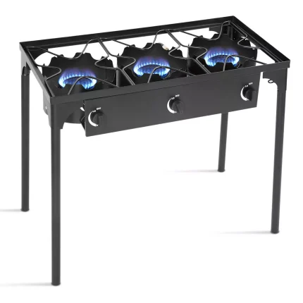 Portable Propane 225,000-BTU 3 Burner Gas Cooker Outdoor Camp Stove BBQ