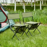Outdoor Portable Chairs, 2-piece Folding Outdoor Chair with Storage Bag, Portable Chair for Outdoor Camping, Green, 19.3"*15.35"*30.5 "