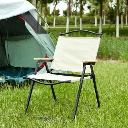 Folding Chair, Outdoor Folding Chair for Camping, Picnics, Beach,Backyard, Beige, 20.47"*21.46"*31.1"