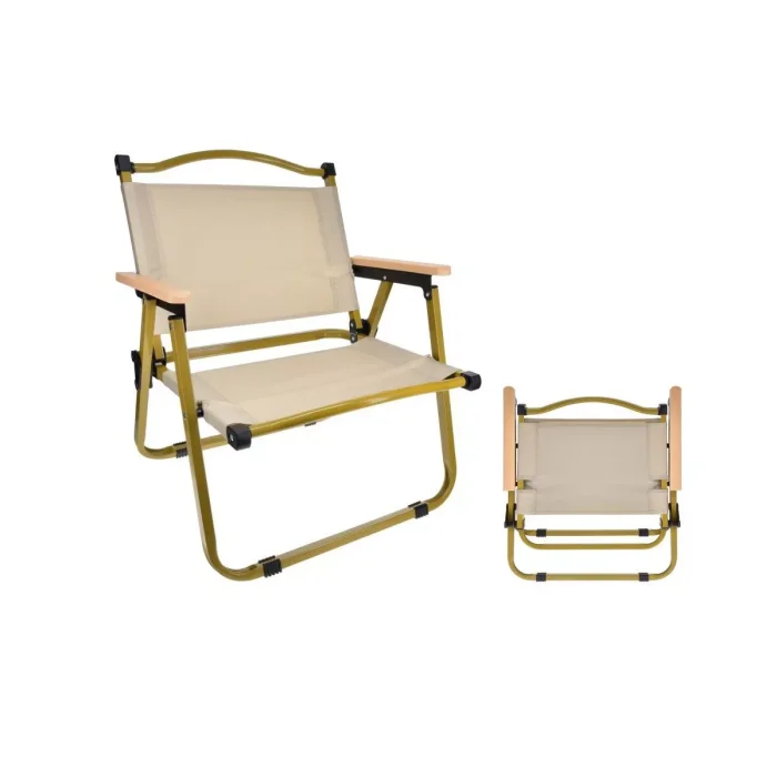 Foldable Camp Chair, Portable Folding Chair, Collapsible Arm Chair, For Picnic, Camping - Image 1