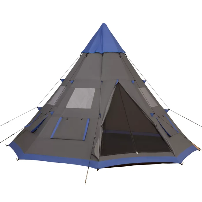 12Ft Camping Tent 6-7 Person 4 Season with 8 Mesh Windows, Outdoor Tent with Waterproof Material for Family and Friends Camping - Image 2