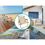 Foldable Camp Chair, Portable Folding Chair, Collapsible Arm Chair, For Picnic, Camping - Image 2