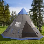 12Ft Camping Tent 6-7 Person 4 Season with 8 Mesh Windows, Outdoor Tent with Waterproof Material for Family and Friends Camping