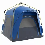 Outsunny Camping Tents 4 Person Pop Up Tent Quick Setup Automatic Hydraulic Family Travel Tent w/ Windows, Doors Carry Bag Included - Image 3