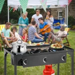 Portable Propane 225,000-BTU 3 Burner Gas Cooker Outdoor Camp Stove BBQ - Image 3