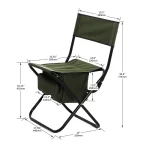 Outdoor Portable Chairs, 2-piece Folding Outdoor Chair with Storage Bag, Portable Chair for Outdoor Camping, Green, 19.3"*15.35"*30.5 " - Image 3