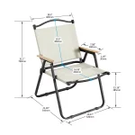Folding Chair, Outdoor Folding Chair for Camping, Picnics, Beach,Backyard, Beige, 20.47"*21.46"*31.1" - Image 3