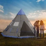 12Ft Camping Tent 6-7 Person 4 Season with 8 Mesh Windows, Outdoor Tent with Waterproof Material for Family and Friends Camping - Image 3