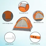 Leisure Sports 2-Person Dome Tent with Rain Fly and Carry Bag, Orange - Image 4